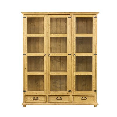 Vitrína z masivní borovice 160x195x43cm - Rustikal