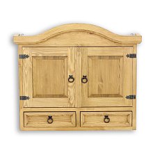 Vitrína z masivní borovice 80x68x19cm cm - Rustikal