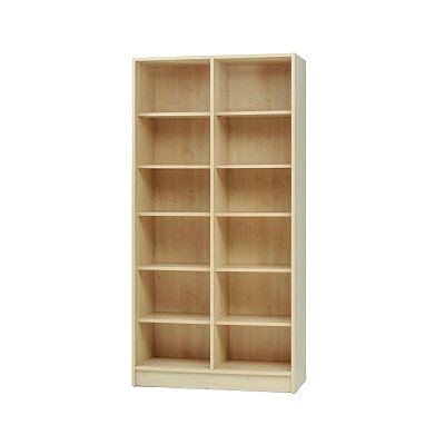 Otevřený úložný prostor velký, středová přepážka - 5+5 polic - Buk 13