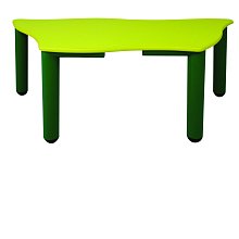 Stůl lichoběžníkového tvaru pro 5 osob - v. 46 až 52 cm - Zelená