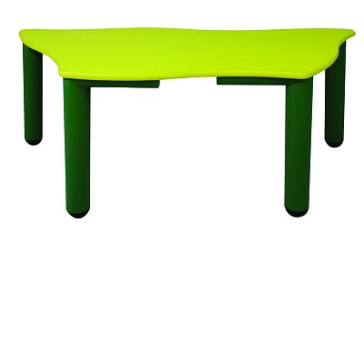 Stůl lichoběžníkového tvaru pro 5 osob - v. 46 až 52 cm - Zelená