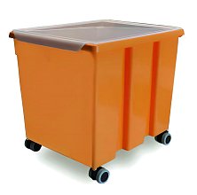 Pojízdný koš se 4 kolečky - Oranžová