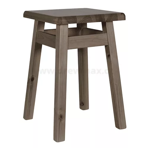 Dřevěný taburet v.45cm - Šedá
