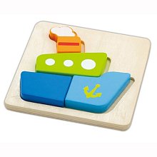 Dřevěné puzzle - Lodička - 4 dílky