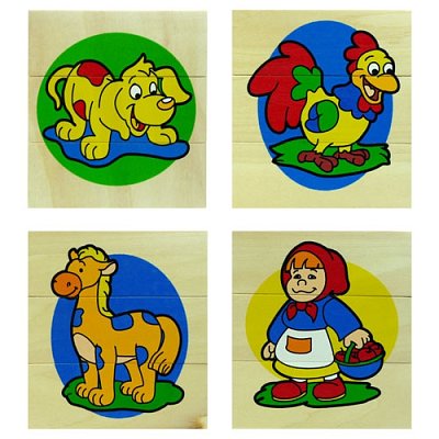 Třídílné dřevěné puzzle farma - 12 dílků