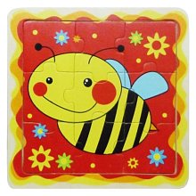 Veselé dřevěné puzzle - Včelka - 9 dílků