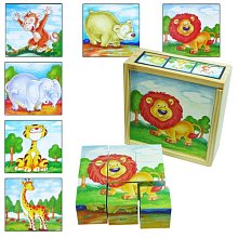 Dětské dřevěné kostky - Lev