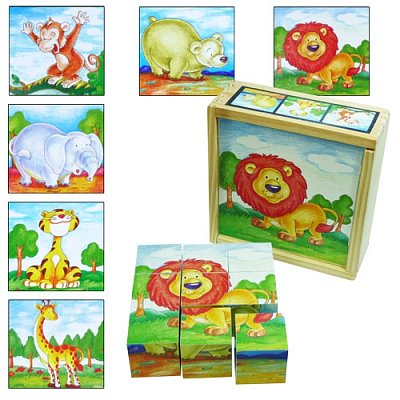 Dětské dřevěné kostky - Lev