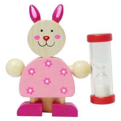 Dřevěné přesýpací hodiny na čištění zubů - Králíček