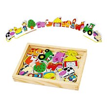 Dřevěná navlékací sada - Farma