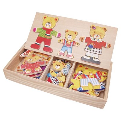 Dřevěná oblékací hra - 3 medvídci