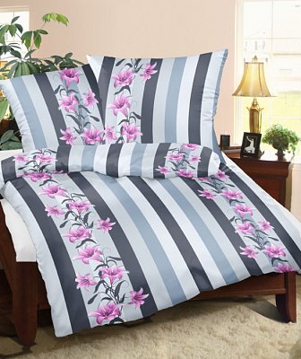 Povlečení krep - 140/200 + 70/90 - 043 Šedá - POSLEDNÍ KUS