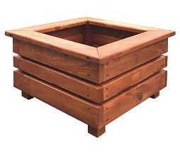 Květináč FLORA čtvercový z masivního smrkového dřeva 54x54x36cm - Dub 