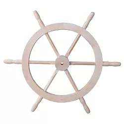 Dřevěné kormidlo námořnické STER 76x52cm - Bříza