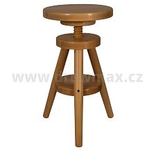 Dřevěný taburet s výškovým nastavením 30x30x60cm - Dub