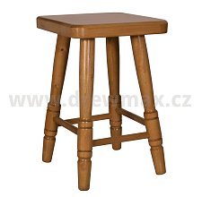 Dřevěný taburet v.45cm - Dub
