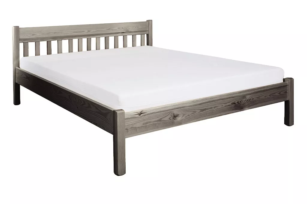 Postel z masivní borovice, dvoulůžko 180x200cm - Šedá