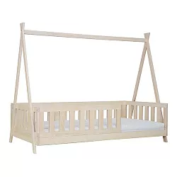 Dřevěná dětská postel z masivní přírodní borovice 90x180 cm - Borovice přírodní