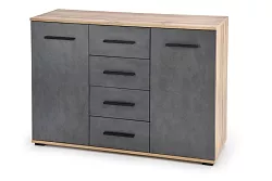 Komoda 116x40x82cm - Šedá/dub rustikal (votan)