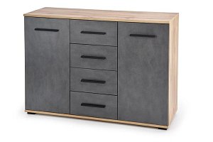 Komoda 116x40x82cm - Šedá/dub rustikal (votan)
