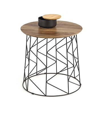 Konferenční stolek Musaka 50x50cm - Černá/ořech