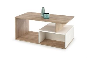 Konferenční stolek Combo 110x55x49cm - Bílá/dub sonoma