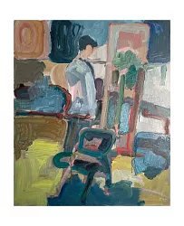 Malířka s židlí - 50x60cm