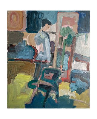 Malířka s židlí - 50x60cm