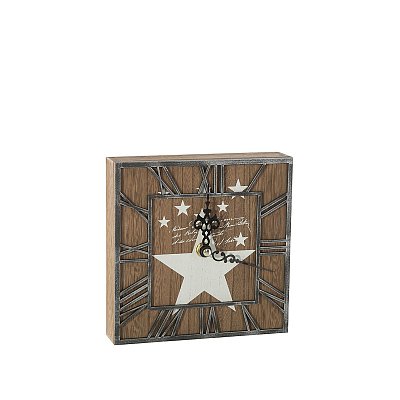 Stolní hodiny 16x16cm - Hnědá