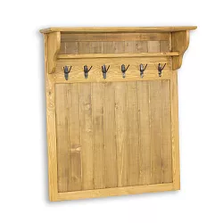 Věšáková stěna z masivní borovice 100x120x32 cm - Rustikal - jasný vosk