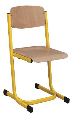 Školní židle LAVA - v. 43 cm - Žlutá/Buk 13