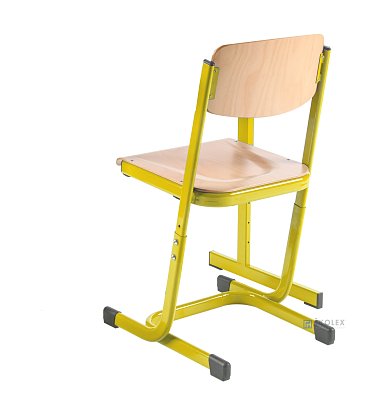 Školní židle SAXANA WOOD - v. 43 až 51 cm - Žlutá/Buk 13