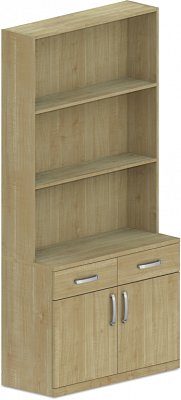 Skříňka kombinovaná 100x42/25x75/205cm - Buk bílý