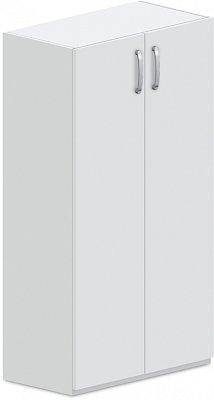 Skříň policová, dvířka 80x42x145cm - Bílá