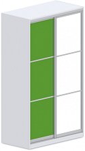 Šatní skříň s posuv. dveřmi, zrcadlo 120x62x205cm - Brilliant white