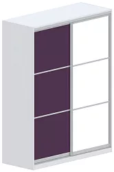 Šatní skříň s posuvnými dveřmi a zrcadlem 160x62x205cm - Chilli red
