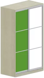 Šatní skříň s posuvnými dveřmi a zrcadlem 120x62x205cm - Chilli red