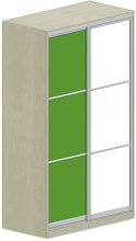 Šatní skříň s posuv. dveřmi, zrcadlo 120x62x205cm - Brilliant white