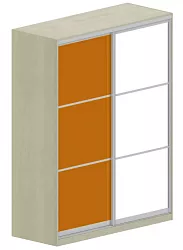 Šatní skříň s posuvnými dveřmi a zrcadlem 160x62x205cm - Chilli red