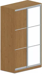 Šatní skříň s posuvnými dveřmi se zrcadlem 120x62x205cm - Dub Lindberg