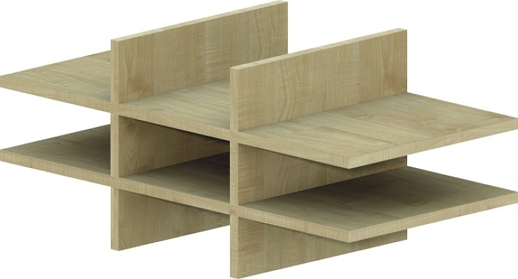 Policová vložka do skříně 76,3x37x33,3cm - Wenge