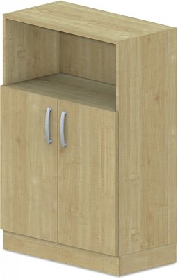 Skříň policová, dvířka/niky 80x42x117,5cm - Bílá