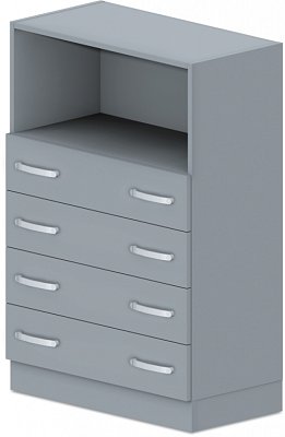Skříň policová, zásuvky/niky 80x42x117,5cm - Bílá