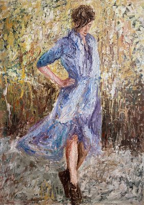 Žena v obilí - 110x150cm