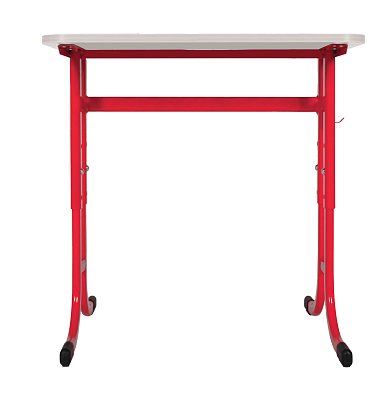 Školní stůl TITAN PLUS jednomístný bez košíku - v. 59 až 82 cm - Červená/Bílá