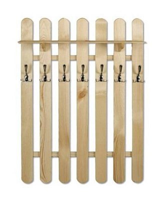 Věšáková stěna z masivní borovice 81x22x102cm - Ořech