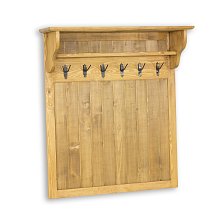 Věšáková stěna z masivní borovice 100x120x32 cm - Rustikal - jasný vosk