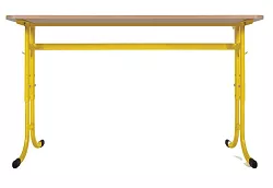 Školní stůl TITAN PLUS dvoumístný bez košíku - v. 59 až 82 cm - Zelená/Bílá