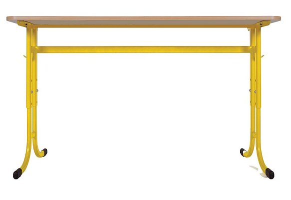 Školní stůl TITAN PLUS dvoumístný bez košíku - v. 59 až 82 cm - Zelená/Bílá