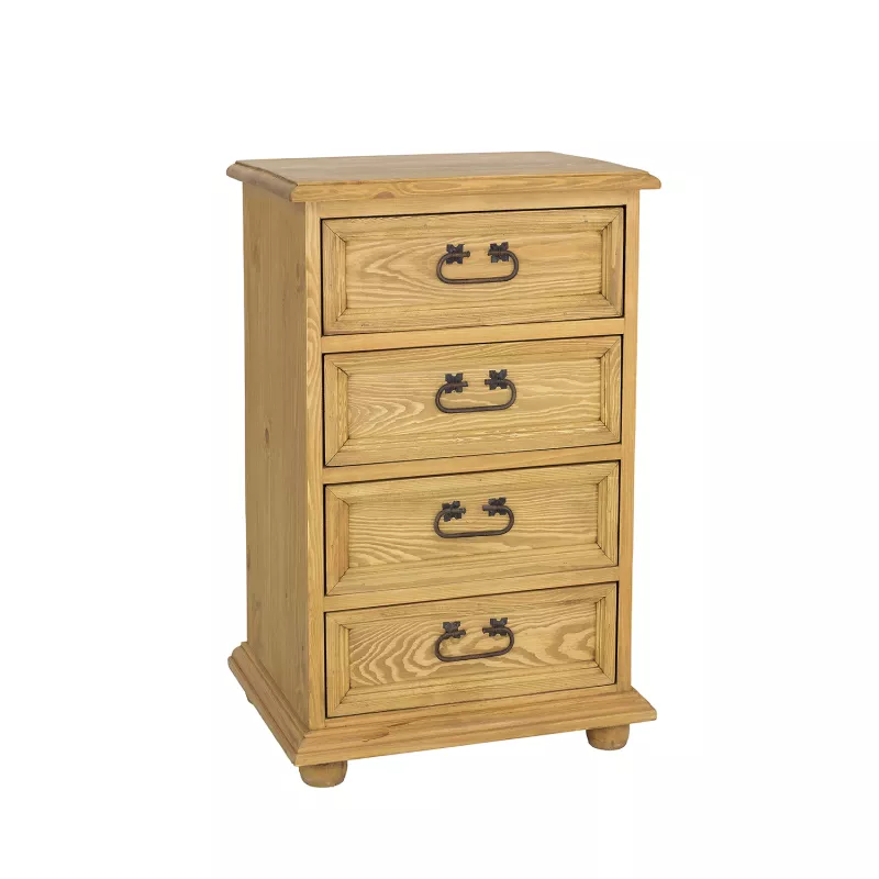 Komoda zásuvková z masivní borovice, světlý včelí vosk - Rustikal 